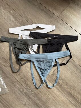 Men's Jockstrap 4-Pack – White, Black, Olive, Light Blue